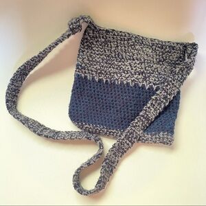 Dipped dyed long strap Crossbody crochet zippered shoulder bag travel purse